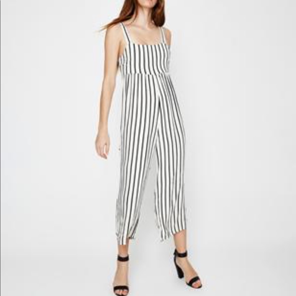 Amuse Society Close Call Striped Jumpsuit